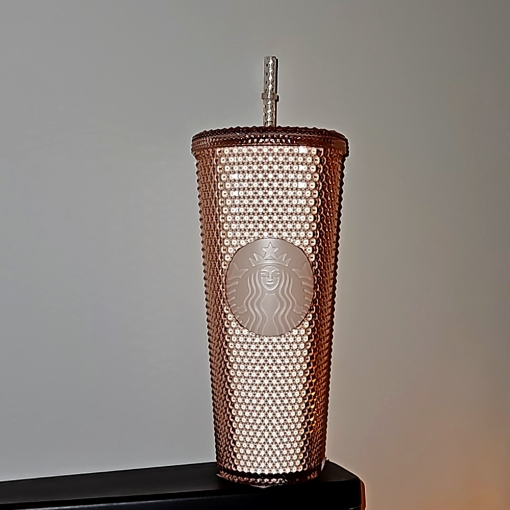 NEW Starbucks ⭐ pale rose gold studded tumbler (Korea)